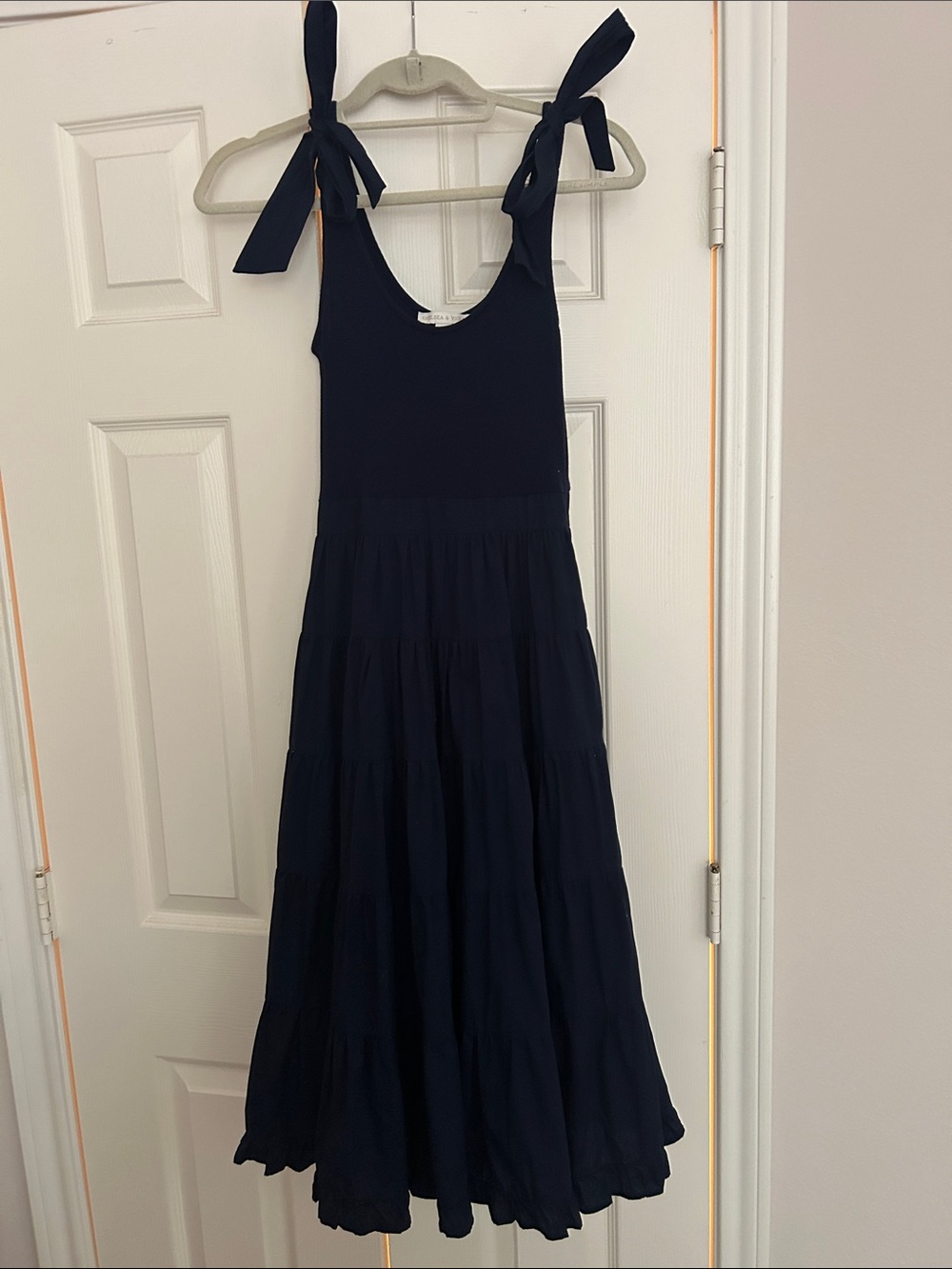 Women’s Navy Tie-Shoulder Maxi Dress